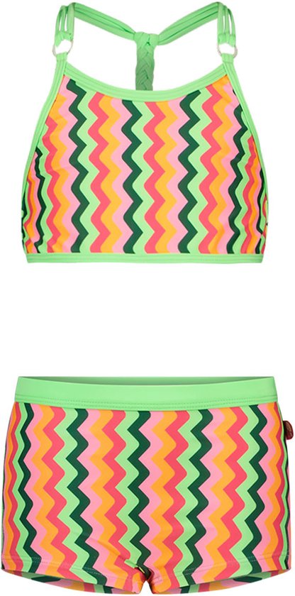 Just Beach J402-5020 Meisjes Bikini - Multi colour zigzag - Maat 122-128