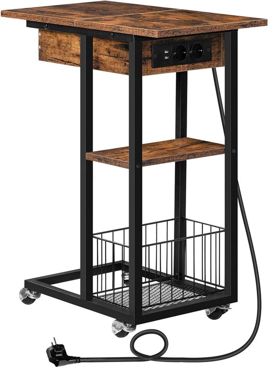 Eleonora Bijzettafel Ron 46cm - Bruin Eleonora Bijzettafel Ron 46cm - Bruin