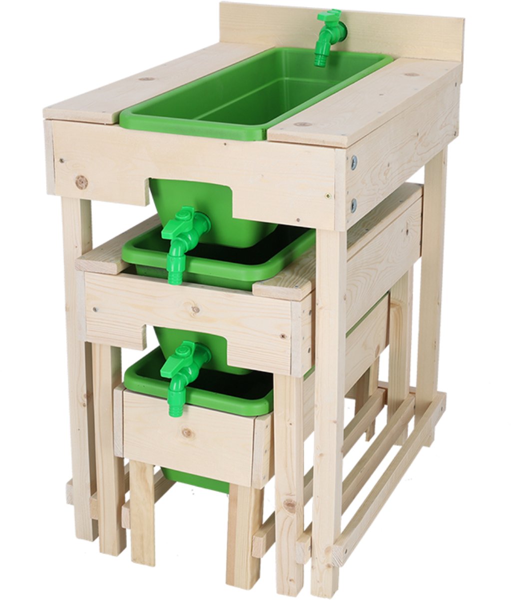 Kids in the garden Houten watertafel set - Educatief speelgoed met kraan voor binnen & buiten — afbeelding 8