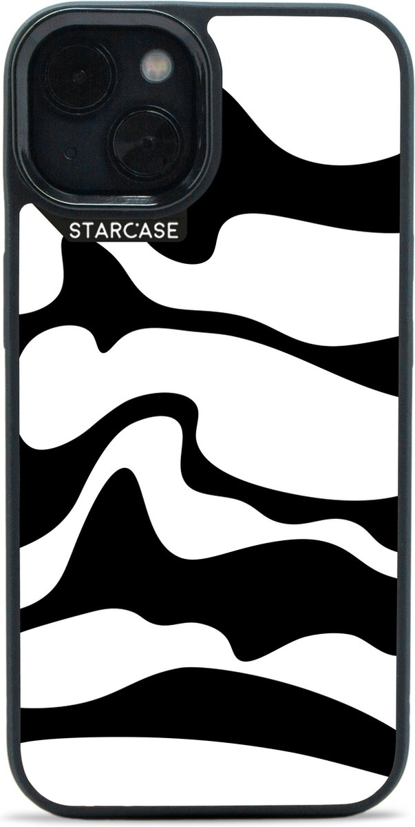 Starcase Hoesje Geschikt voor iPhone 13 Hoesje - Starcase Prstige Backcover - Space Black & White