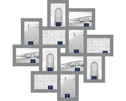 Collage fotolijst - SecaDesign - Collagelijst 12 foto's 10x15 cm - grijs - hout