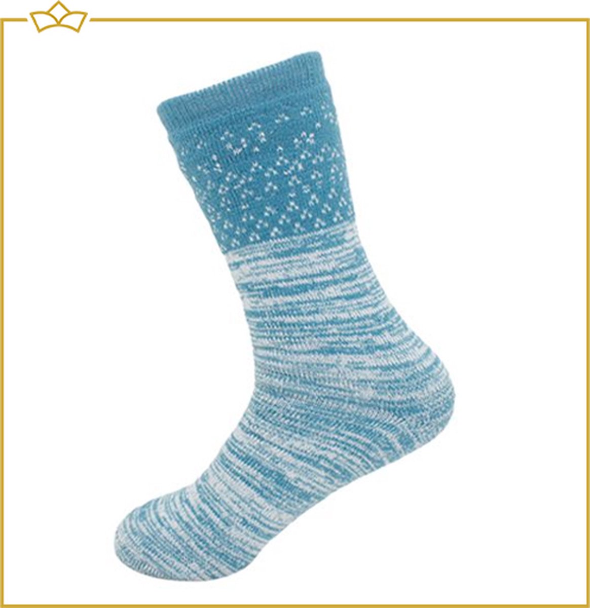 ATTREZZO® Dikke Sokken - Dames - Turquoise - maat 39-42 - Winter Sokken - Nordic Socks