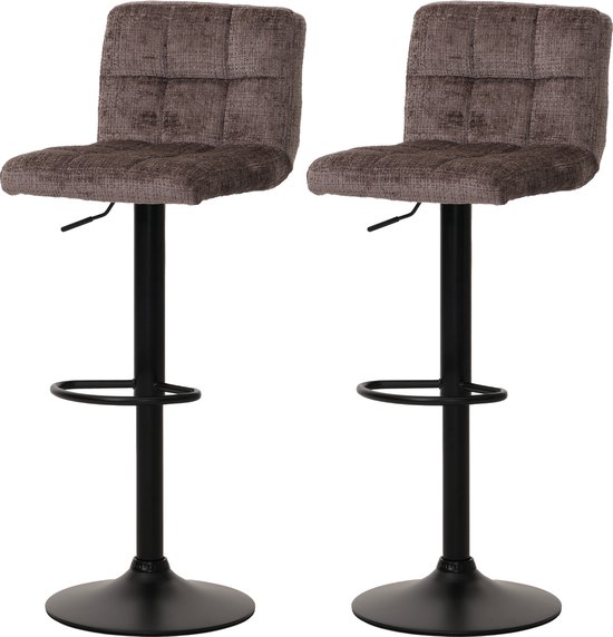 Ya-Home Set van 2 barkrukken, fluwelen krukken, hoge krukken met rugleuning, verstelbare en draaibare barstoelen voor schiereiland, keuken, beige