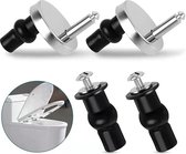 Ensemble de 2 charnières pour abattant WC - Charnières universelles pour abattant WC - Kit de remplacement pour charnières - Kit de montage pour abattant WC - Facile à installer - Couleur argent - Acier inoxydable - 6,7 x 4,5 x 4,5 cm