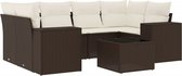vidaXL - 7 pièces - Ensemble de salon - avec - coussins - poly - rotin - marron
