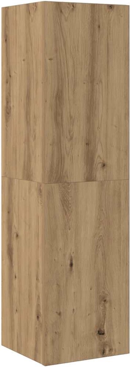 vidaXL - Tv-meubel - 30,5x30x110 - cm - bewerkt - hout - artisanaal - eikenkleur