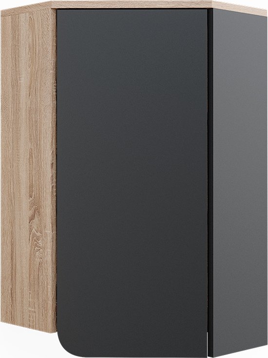 Vicco Midikast Karen, Sonoma/antraciet, 50 x 128 cm met deur en open vakken Vicco Midikast Karen, Sonoma/antraciet, 50 x 128 cm met deur en open vakken