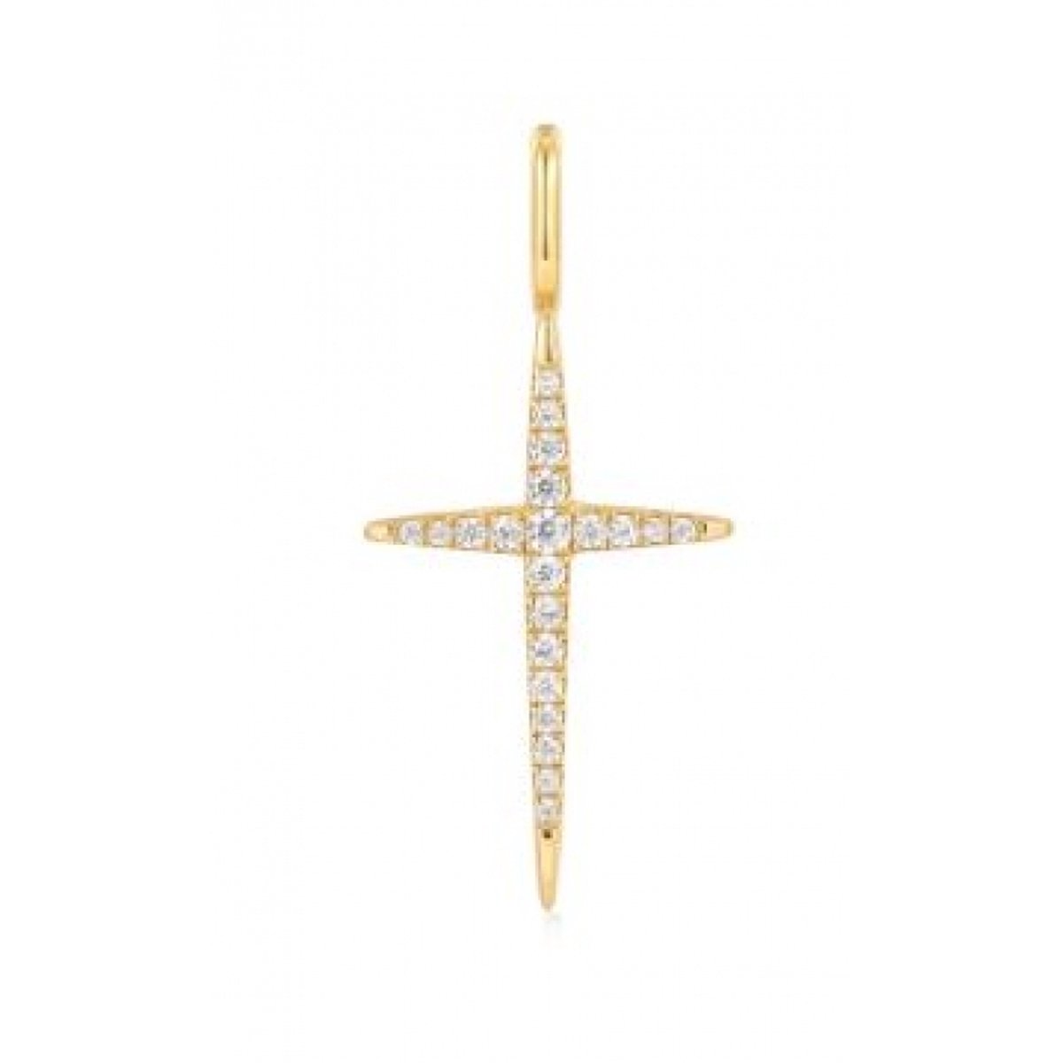 Ania Haie AH NC048-31G Pop Charms Dames Hanger - Kruis - Sieraad - Zilver - Goudkleurig - 925 Zilver - 12 mm breed - 19 mm lang