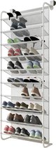 STEN Schoenenrek deur - Geschikt voor alle Deuren - Schoenen opbergsysteem - Tot 30 paar - 4 Hangmethodes - Wit