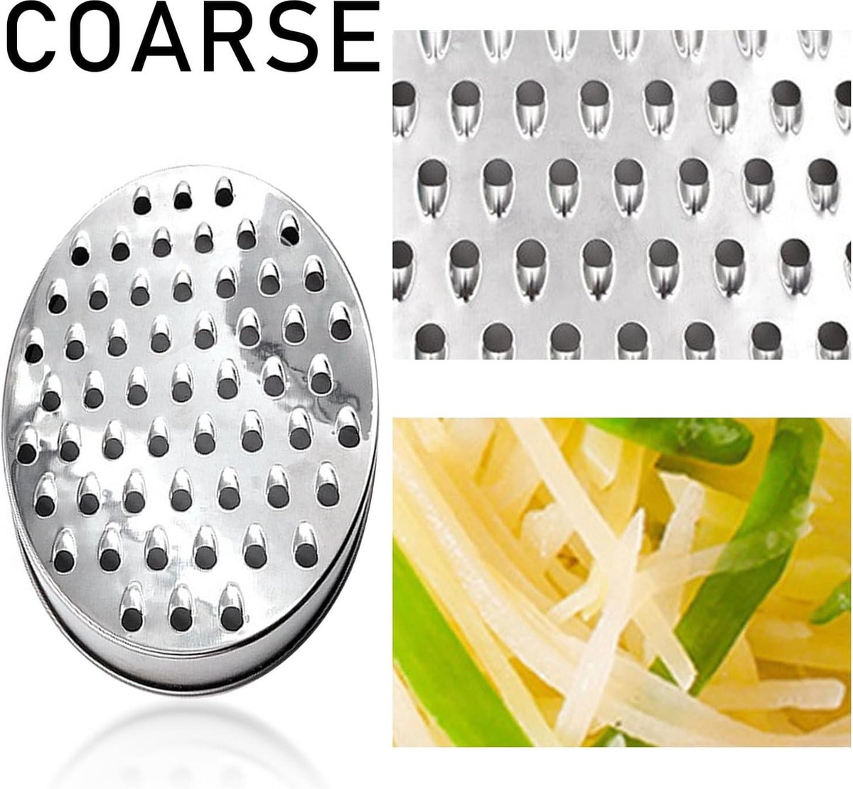 Nevolis Stainless Steel Grater and Small Brush Set for Ginger and Cheese Grating .