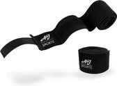 AJ-Sports Boks bandage 450cm - 2 stuks - Bandage boksen - Boksbandages - Boksen - Boxing - Boks - Boxing Wraps - kickboks bandage - Zwart