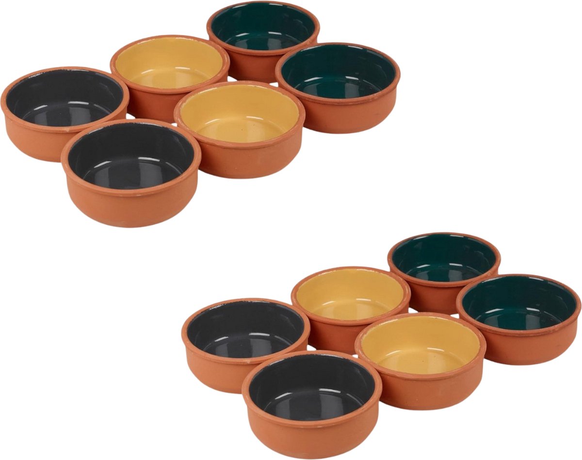 Belle Vous traditionele tapas schaaltjes set - 12 stuks - 175 ml keramische schaaltjes - Tapas schaaltjes terra cotta - Voor tapas, snacks en sausjes