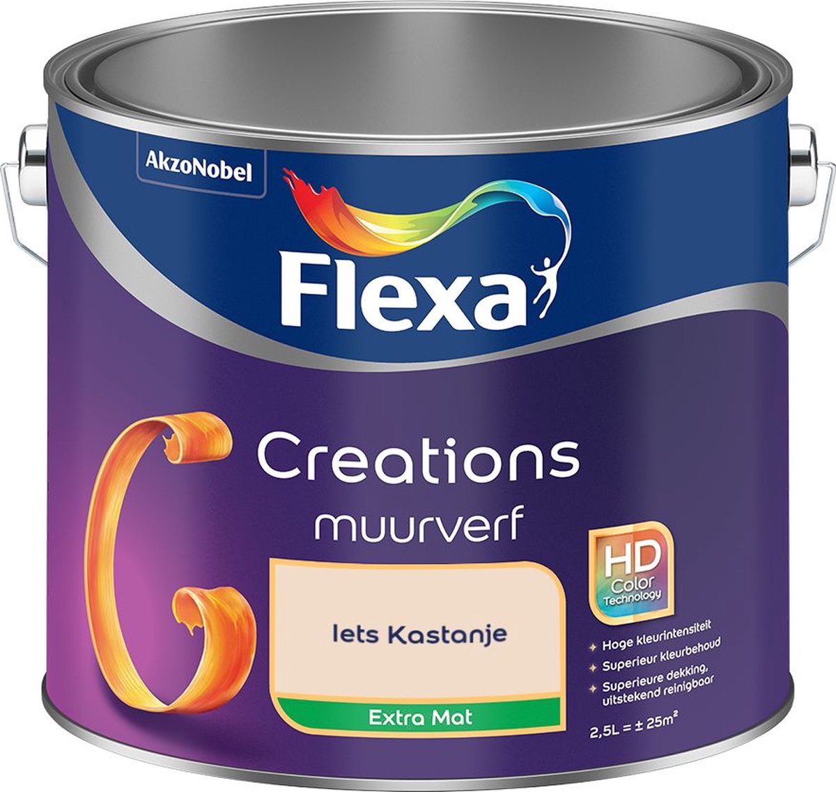 Flexa Creations Muurverf Extra Mat Iets Kastanje 2,5 L