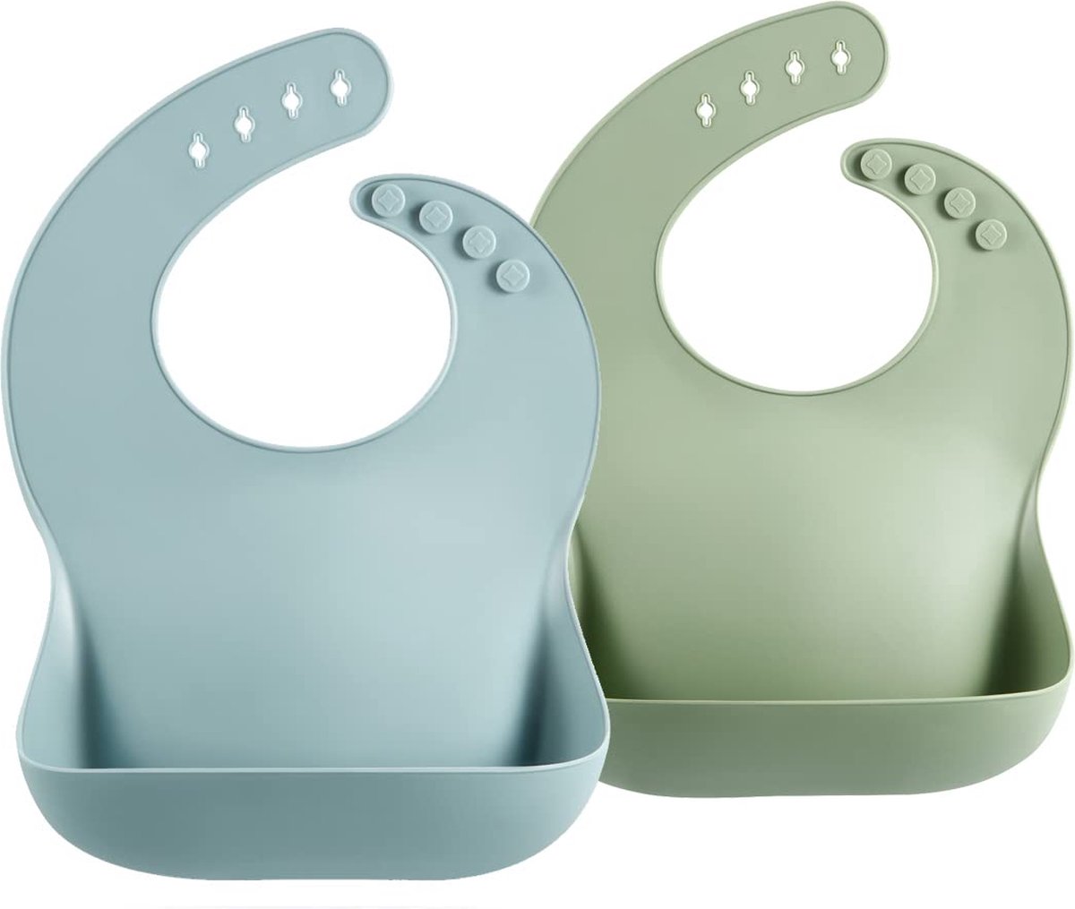 Goedkoopste JGS ® Premium Siliconen Slabbetjes Set voor Baby's en Peuters met Verstelbare Sluitingen en Opvangbak