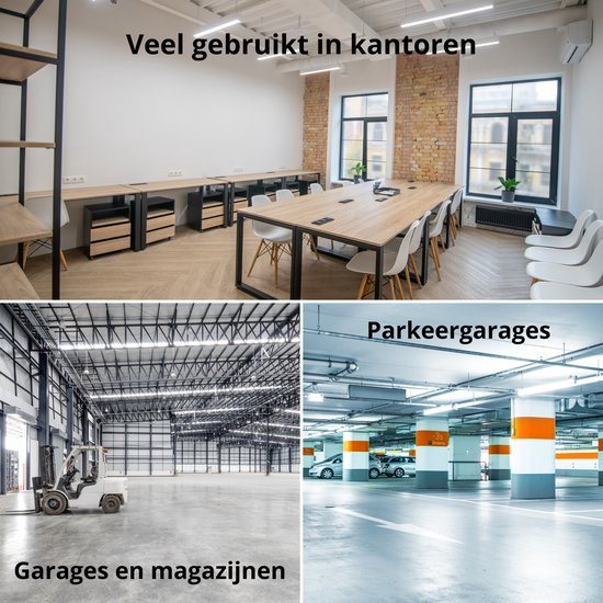 Proventa LED TL 4 luminaires doubles à 8 tubes 150 cm - Lumière blanche froide 6500 K - Étanche - 4 pièces