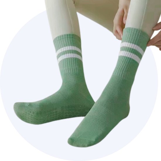 Yoga sokken - Antislip sokken - Pilates sokken - 3 Paar - Mintgroen - One size fits all