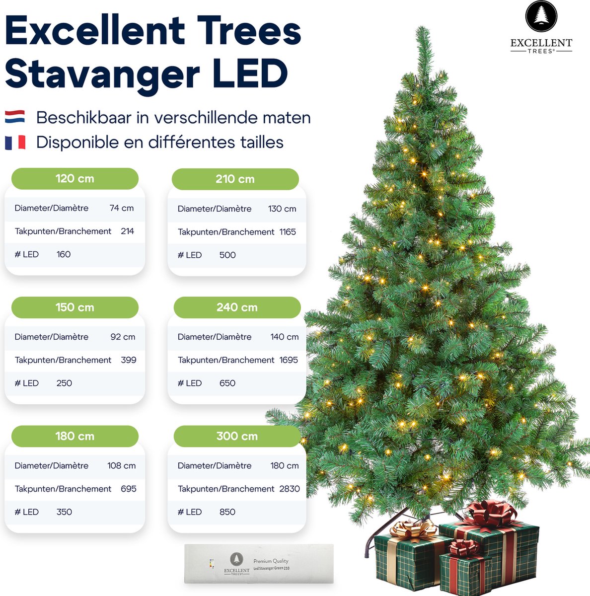 Excellent Trees® Kerstboom LED Stavanger 180 cm met verlichting - nu met Gratis Opbergtas t.w.v. € 27.95 – foto 3