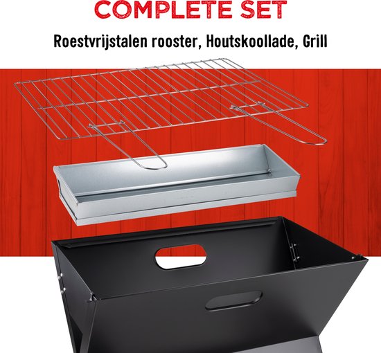 BBQ Collection Tafel BBQ Houtskool - Camping BBQ - Opvouwbare en Draagbare Barbeque - Barbecue met Losse Vuurschaal en Grillrooster - 46 x 36,5 x 28 cm van BBQ Collection — afbeelding 4