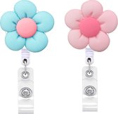Porte-badge d'infirmière - Set de 2 - Porte-badge de haute qualité avec cordon - Porte-badge bleu clair et rose clair avec lanière