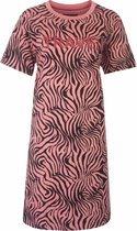 Irresistible Dames Nachthemd - Katoen - Zebra Print - Rose - Maat M