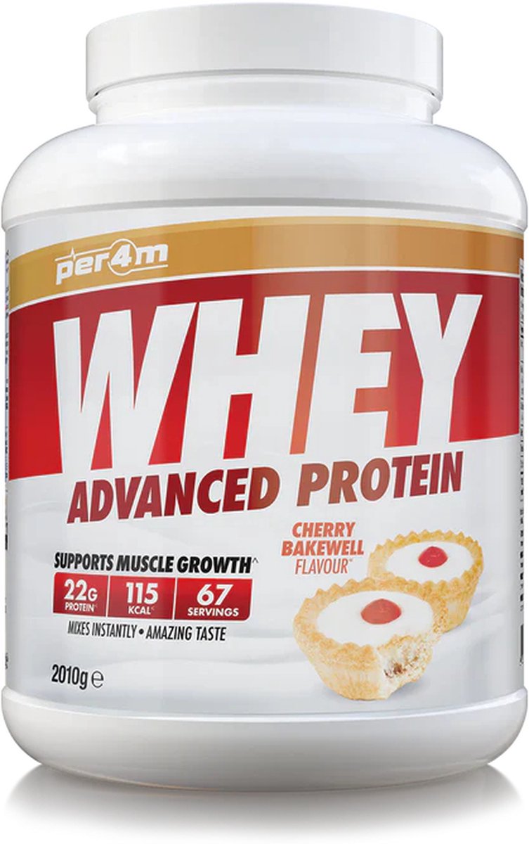 Goedkoopste Per4m - Advanced Whey Protein - Cherry Bakewell - Proteine poeder - Eiwit shake - Eiwitpoeder - 2.01kg - Whey Protein - Eiwitshakes - Whey Proteine - Protein - Proteine - Proteine Shake - Shake - Fitness - Krachttraining - Gym