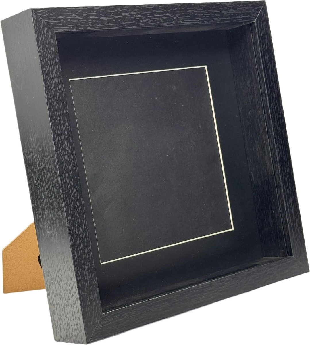 Diepe lijst Zwart 25x25x4,5 - Zwart Passe Partout - Frame - Kader - Hangend / staand
