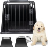 MaxxPet AutoBench voor Hond - Transportbench - Hondenbench voor autokoffer - 1 Deurs Aluminium Pro Bench - Incl. Plaid - 76x84x69cm
