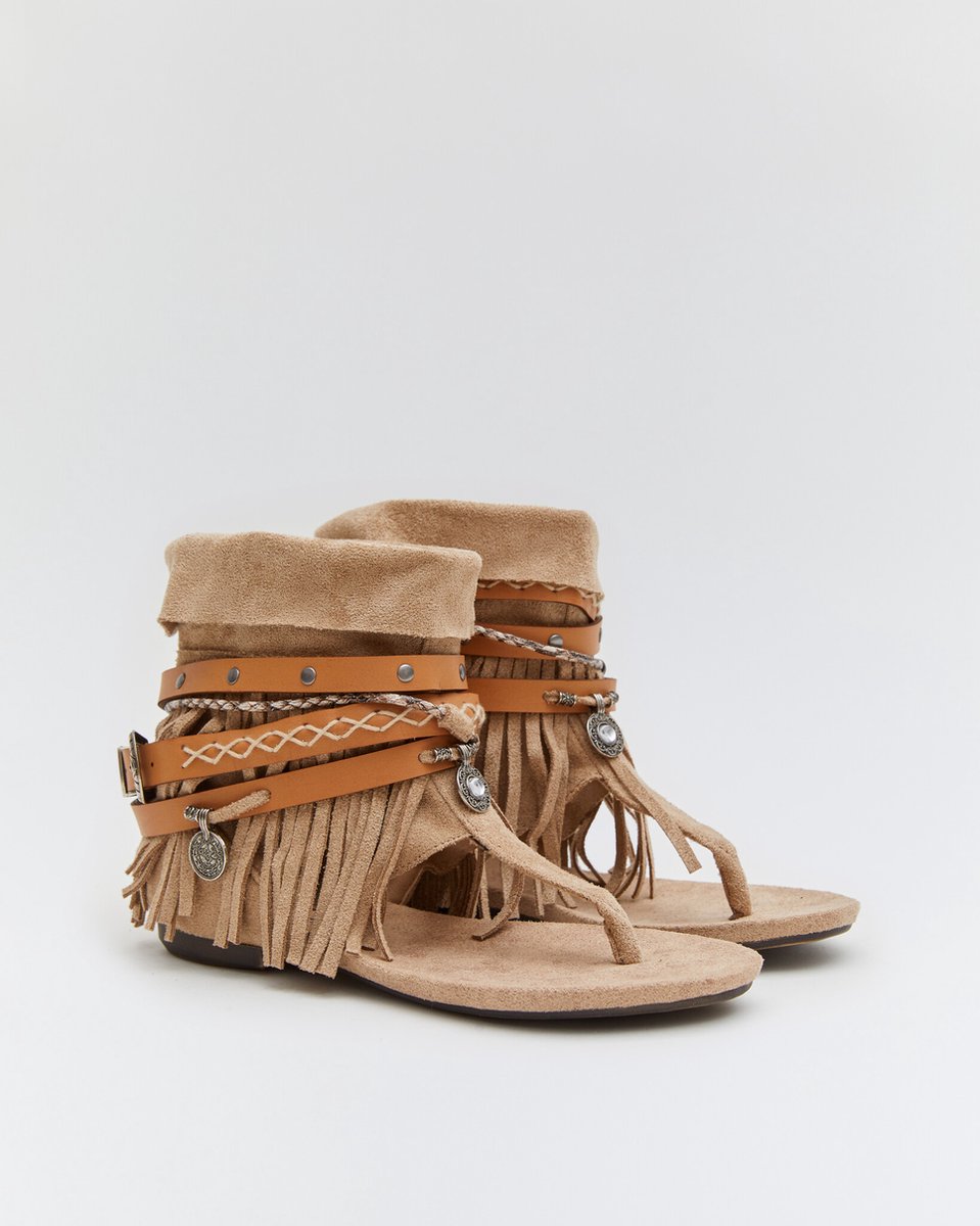 Buonarotti Dames Sandalen Beige Suedine