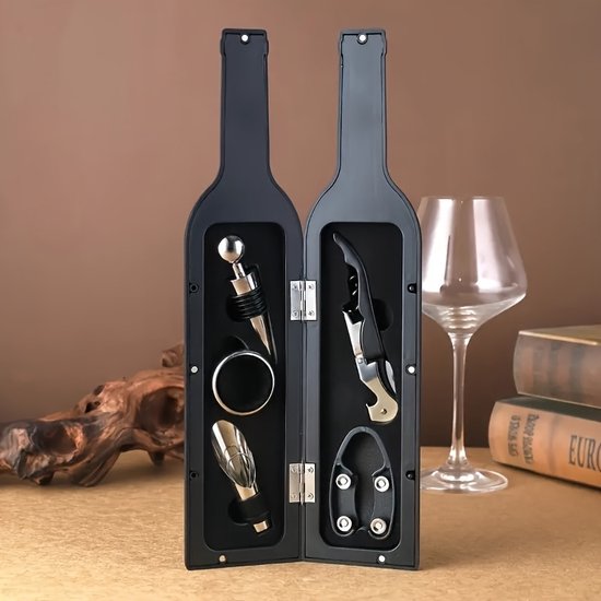 Kit D'accessoires Vin 5 Pièces - Tire-bouchon, Aérateur, Décapsuleur, Cadeau élégant Coffret
