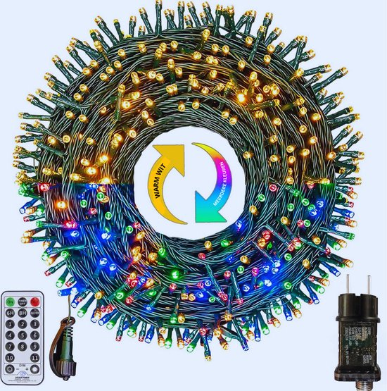 LED Lichtsnoer - Kozolux - RGB - Afstandsbediening - 12W 300lm - 18 Meter - 24 Lampen - IP44 - Zwart | BES LED