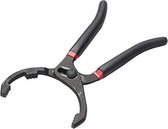Pince pour filtre à huile - clé pour filtre à huile - acier et TPR - noire - 225 mm - réglable - avec poignée antidérapante - pour filtres à huile de Ø 45 mm à Ø 145 mm