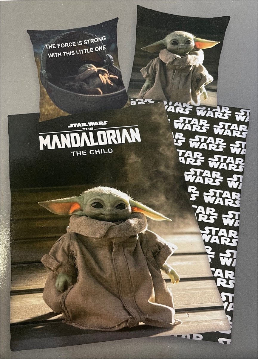 Star Wars dekbedovertrek - eenpersoons - Starwars the Mandalorian dekbed - 140 x 200 cm.