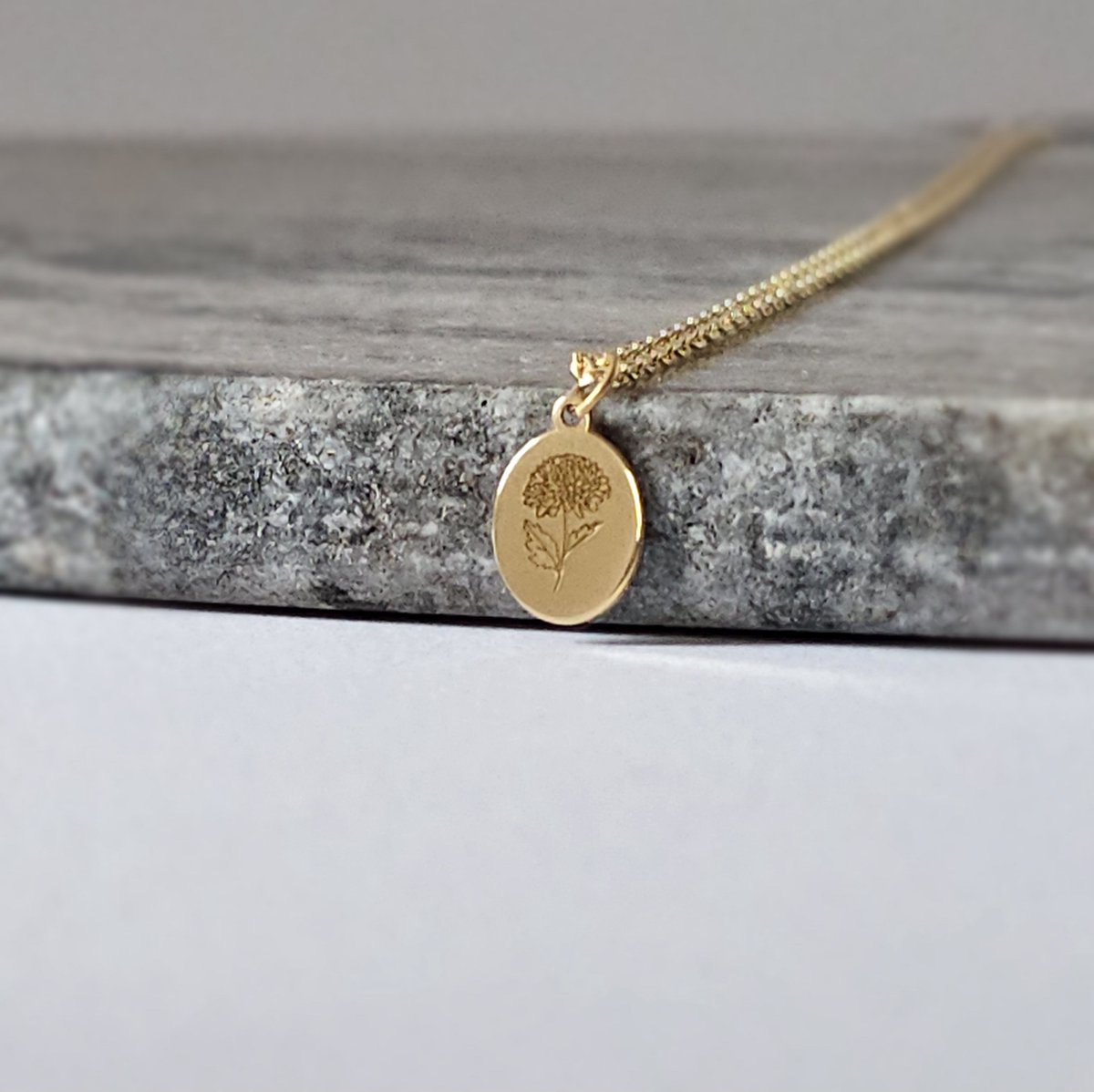Ellen Life Jewelry | November Geboortebloem Kettingen - 14K Goud Gepersonaliseerd Keeting - Verjaardag Cadeau Vriendin & Vrouw - Geboortemaand Ketting met Hanger - Handgemaakte Sieraden
