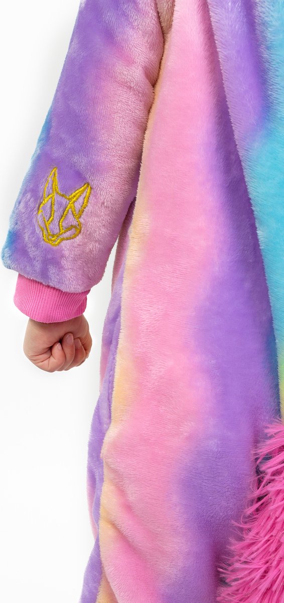 KIMU® Onesie Regenboog Eenhoorn Pakje - Maat 98-104 - Eenhoornpakje Unicorn Kostuum Kleuren Pak - Babypakje Dreumes Pyjama Zacht Boxpakje Festival — afbeelding 5