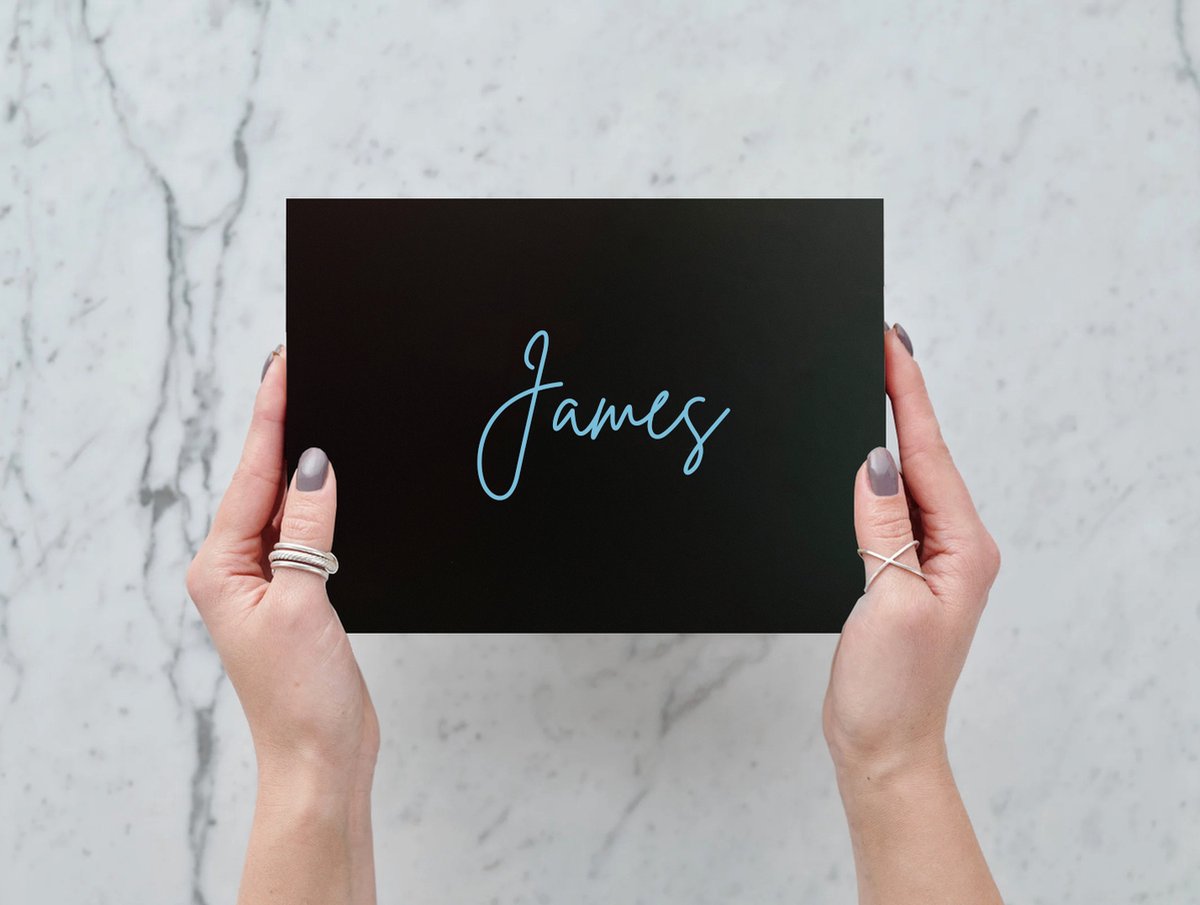 Gepersonaliseerde Giftbox - Geschenkdoos met naam blauw - Geschenkdoos met magnetische sluiting - Geschenkdoos met deksel - Giftbox Zwart - Cadeaudoos - Giftset - Kerstpakket - Kerstcadeau