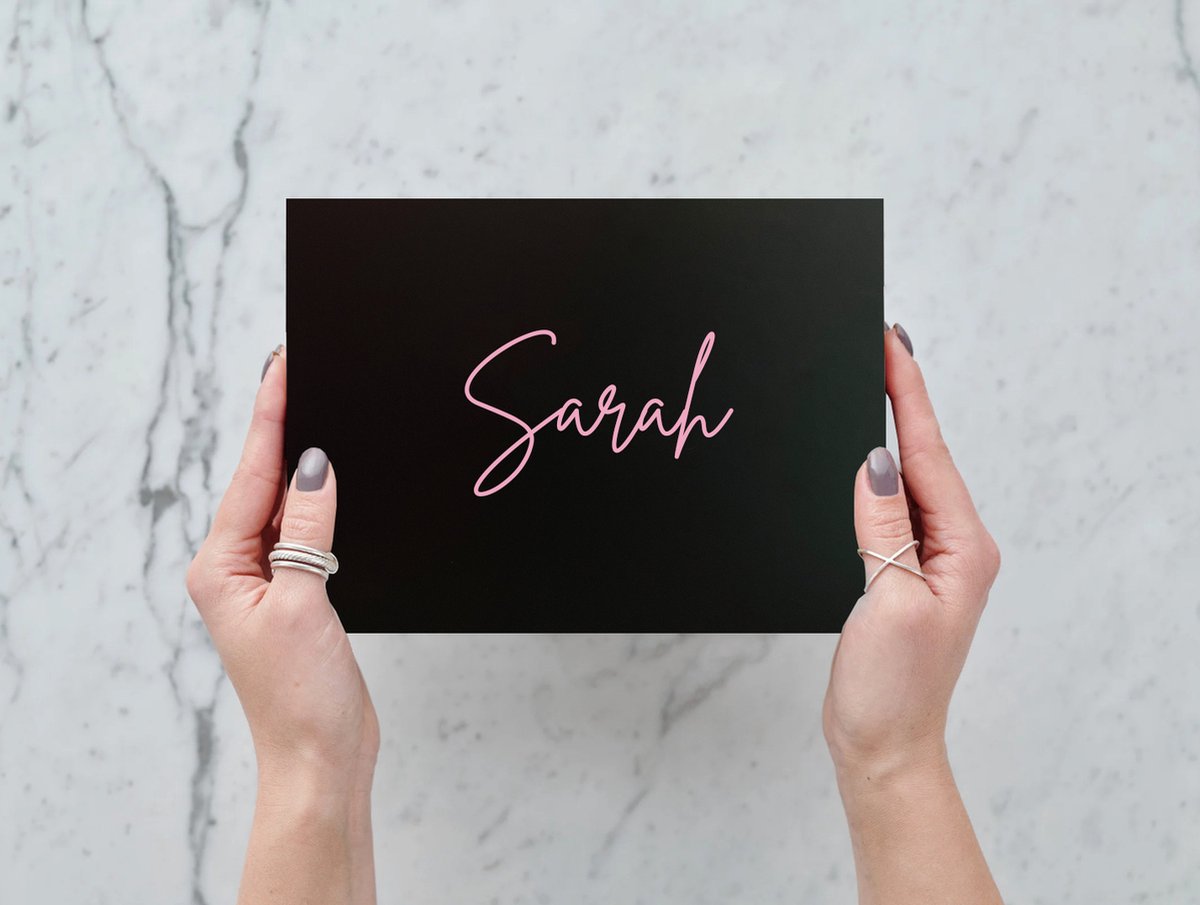 Gepersonaliseerde Giftbox - Geschenkdoos met naam roze - Geschenkdoos met magnetische sluiting - Geschenkdoos met deksel - Giftbox Zwart - Cadeaudoos - Giftset - Kerstpakket - Kerstcadeau