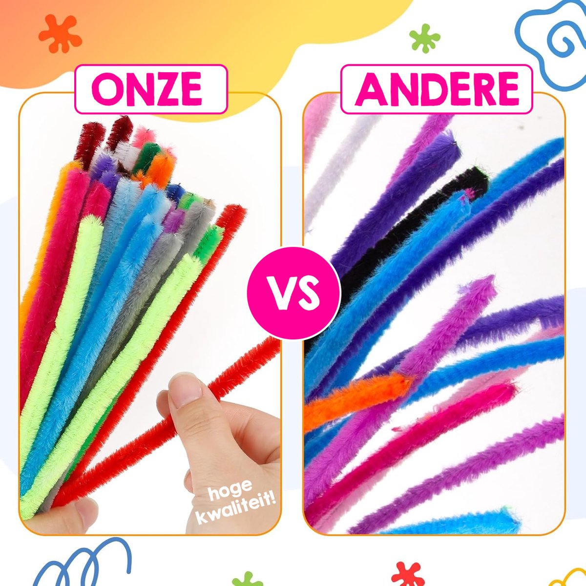 Allerion Gekleurde Pijpenragers – Set van 400 Chenilledraden – 20 Kleuren, 30 cm Lang – Voor Knutselen, DIY, Hobby en Creatieve Projecten – Chenille Draad – Flexibele Pijpenragers voor Kinderen en Volwassenen — afbeelding 2