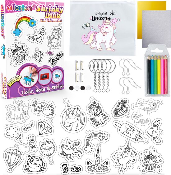 Allerion Krimpfolie Eenhoorn Set - 32-delig - Inclusief Accessoires - Gebruiksaanwijzing