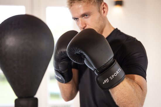 AJ-Sports Bokshandschoenen 12 oz - Boxing gloves - Boks - Boxing - Kickbokshandschoenen - Bokshandschoenen dames en heren - Kickboksen - 4 seizoenen - Zwart