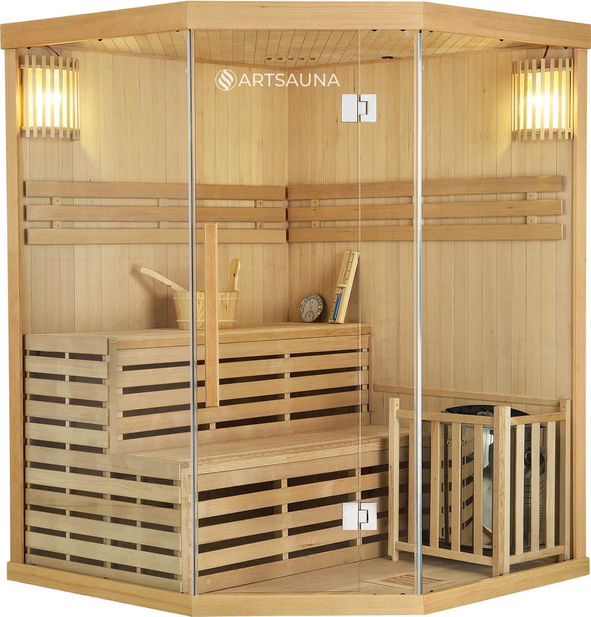 Binnensauna Espoo 150 Premium - Finse saunacabine - 150x150x200 cm