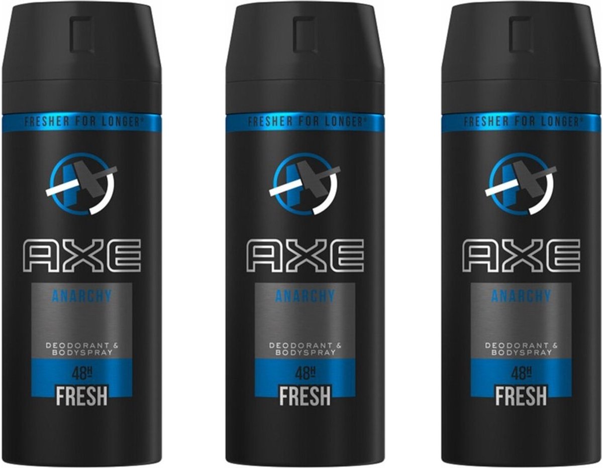 Goedkoopste Axe Deo Spray Anarchy - Voordeelverpakking 3 x 150 ml