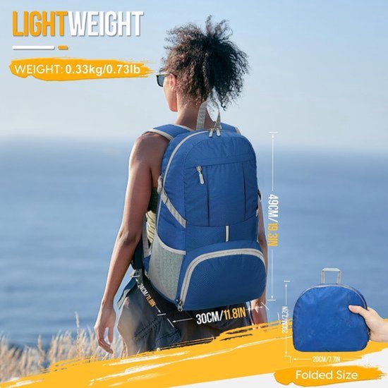 Wanderrucksack mit Regenschutz - Leichter Trekkingrucksack Unisex 23L Schwarz De