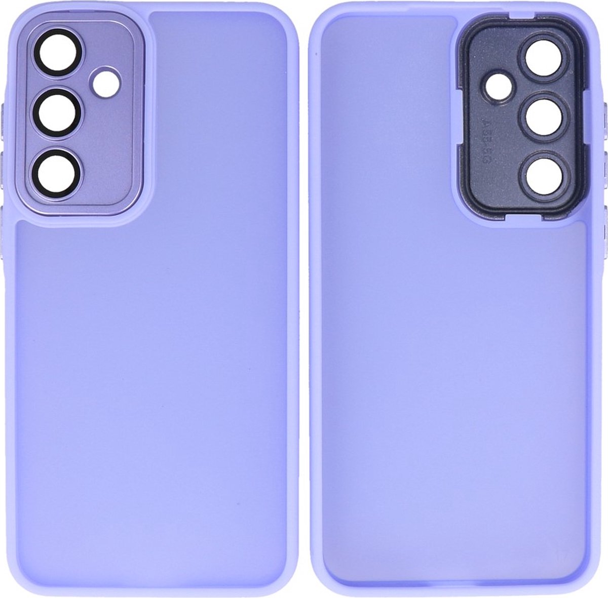 Hoesje Geschikt voor Samsung Galaxy A55 - Mat-Transparent met Camera Beschermer Case - Paars
