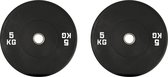 Gym masters | 5 KG (set van 2 stuks) - Olympische Halterschijven / Halterschijf / Bumper Plate - 50 mm - Crossfit / Krachttraining - 5KG / 50mm