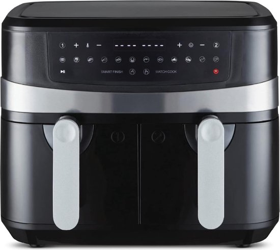 Dubbele Airfryer Dual 9L 1800W Zwart met Duo Basket - Dubbele - €285,00