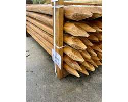 4 x palen hout gepunt, geïmpregneerd, gefreesd ø6 lengte 120 cm - Steunpaal bomen - Afsluitingspaal