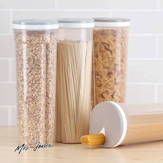 Madame Jones Boîte de rangement pour pâtes spaghetti et céréales - conteneurs de stockage de snacks - 105 x 287 cm (1 pièce couleur aléatoire) .