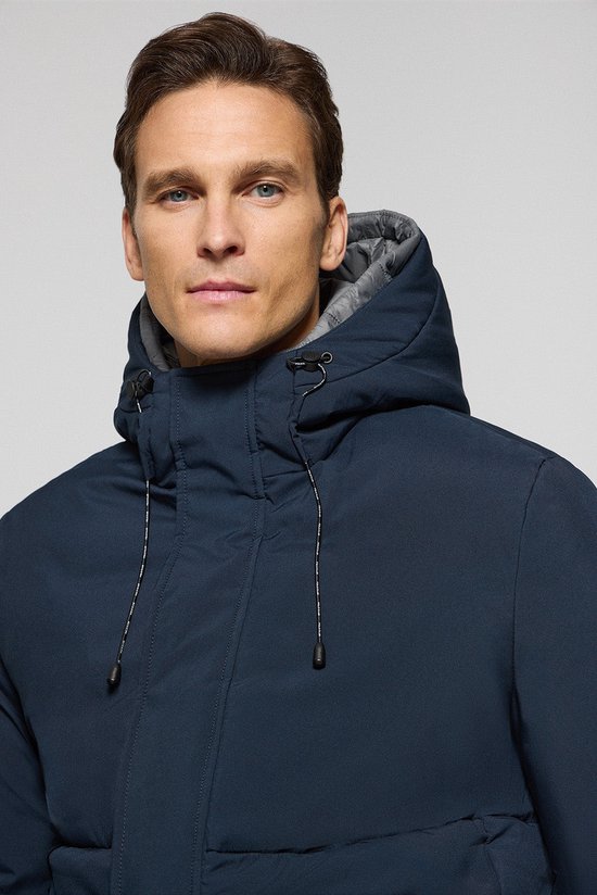 S.Oliver BLACK LABEL Regular Fit Lange Jas Van Wolmix Met Vaste Gewatteerde Inzet Antraciet 1049656