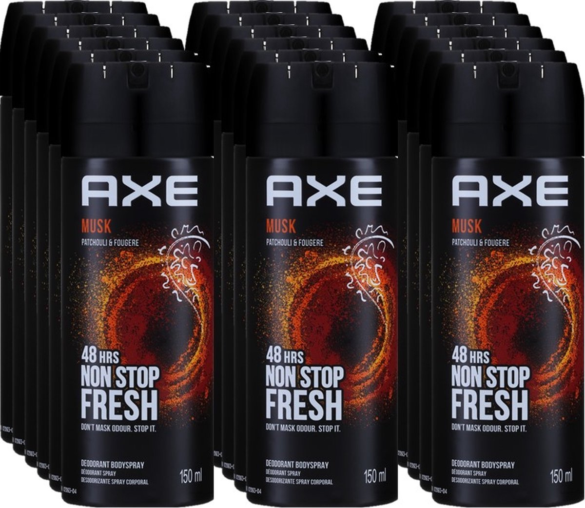 Goedkoopste Axe Musk (Nieuw) Deospray - 18 x 150 ml - Patchouli & Fougere Scent