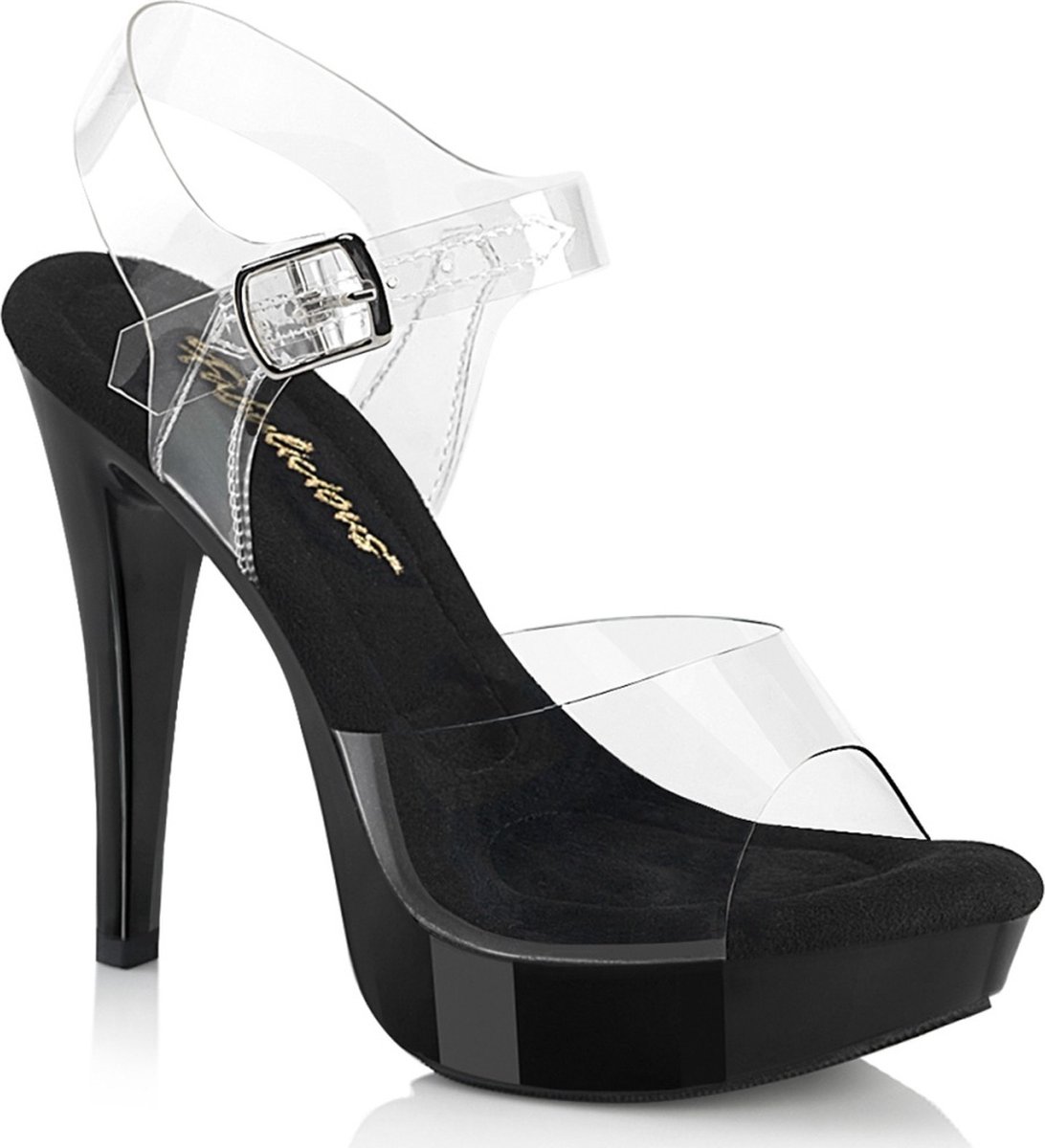 Fabulicious - COCKTAIL508 Sandaal met enkelband - US 10 - 40 Shoes - Zwart